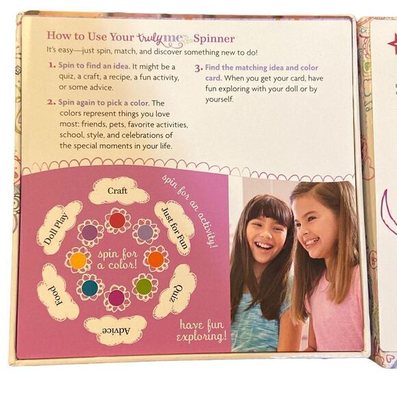 American Girl Truly Me Activity Box Game Wheel Pick a Color Craft Recipes - Picture 3 of 4